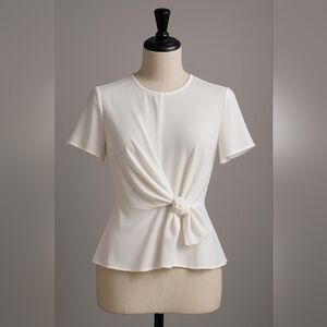 Forever 21 Elegant White Knot-Front Blouse